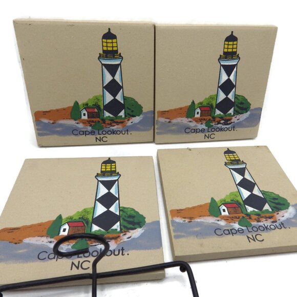 Stone Coasters & Caddy/ Cape Lookout Lighthouse/ Outer Banks NC - Picture 2 of 5